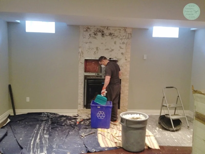 DIY built-in shelving unit, DIY built-ins, DIY built-ins around fireplace, DIY fireplace facelift, DIY basement reno, DIY basement project, DIY fireplace reno, build your own shelving unit, DIY custom made built in shelves, DIY custom built-ins, custom built-ins, DIY crown moulding installation, build your own shelves, fireplace facelift, fireplace renovation, bidziu handmade, bidziu hand made