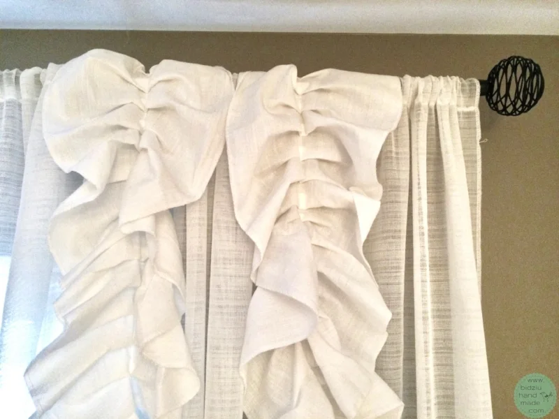 Anthropologie knock-off, Anthropologie inspired curtains, DIY curtains, DIY shabby chic curtains, DIY curtains, DIY rustic home decor, DIY window treatments, DIY window dressings, DIY ruffle curtains, DIY curtains with ruffles, sew your own curtains…