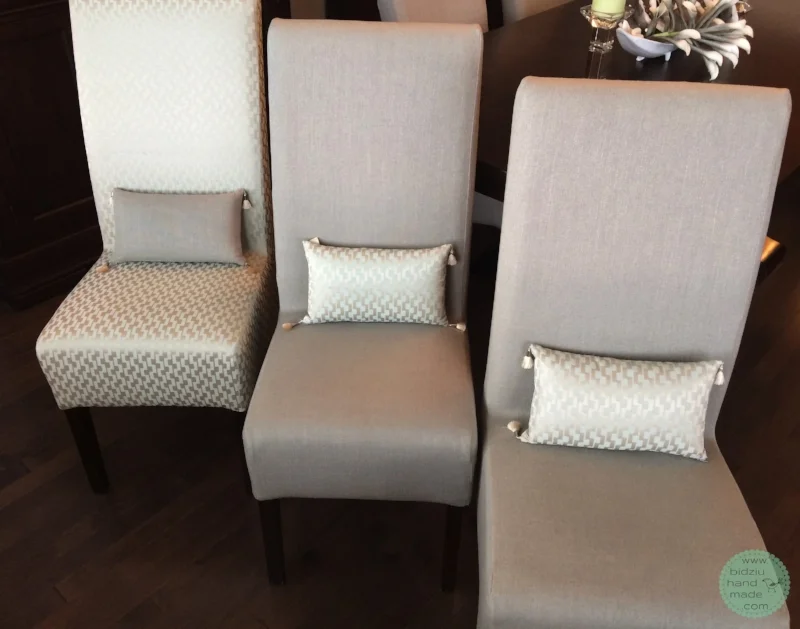 custom chair slip covers, DIY slip covers, custom made slip covers, how to give chairs a new look, refreshing chairs, modern dining room chairs, modern chairs, modern slip covers, how to recover chairs, how to sew a slip cover, well fitted slip covers, modern home, modern home decor, refinishing chairs, modern dining room chairs, parsons dining room chairs, leather dining room chairs, bidziu handmade, bidziu hand made