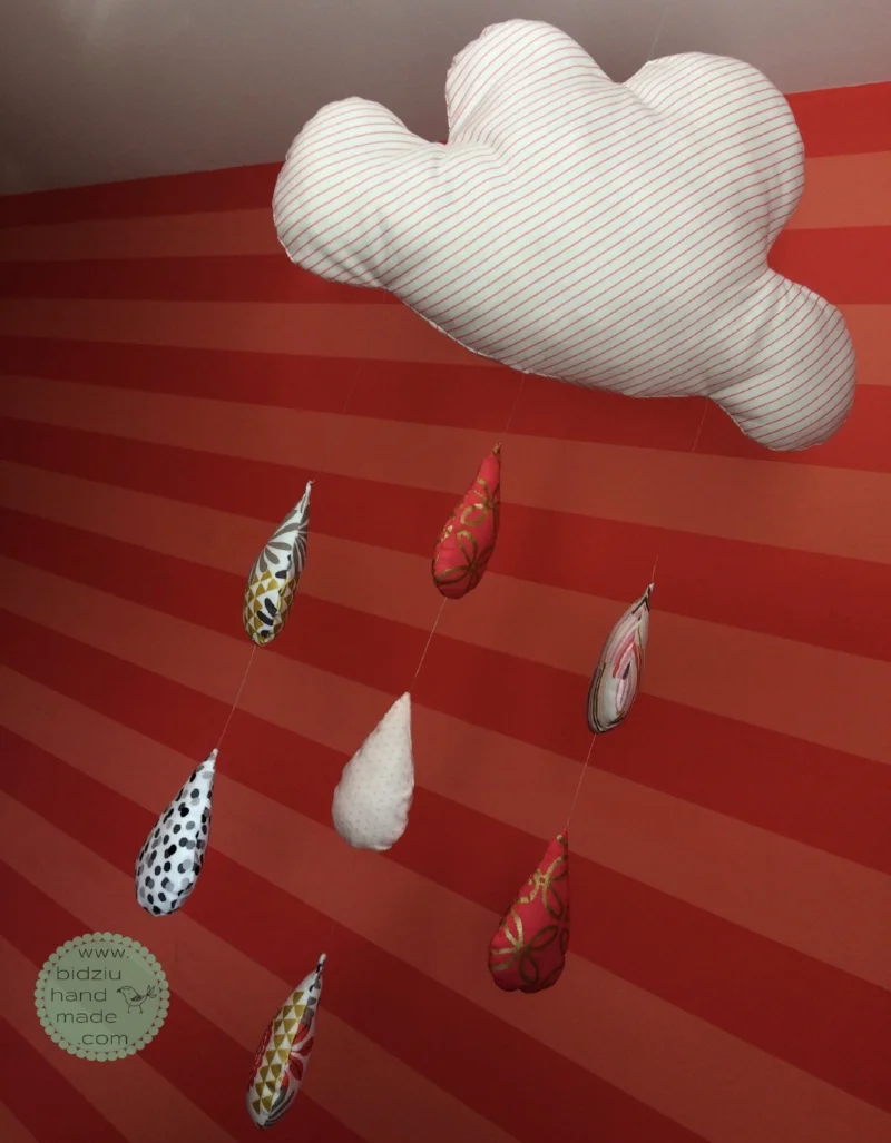 Hanging cloud decoration, stuffed cloud decoration, modern nursery decor, modern kids' room decor, handmade nursery decor, handmade home decoration, nursery decor ideas, kids' room decor ideas, boy's room decor idea, girls' room decor idea, trendy nursery, trendy kids' room, trendy decor ideas for kids, bidziu handmade, bidziuhandmade