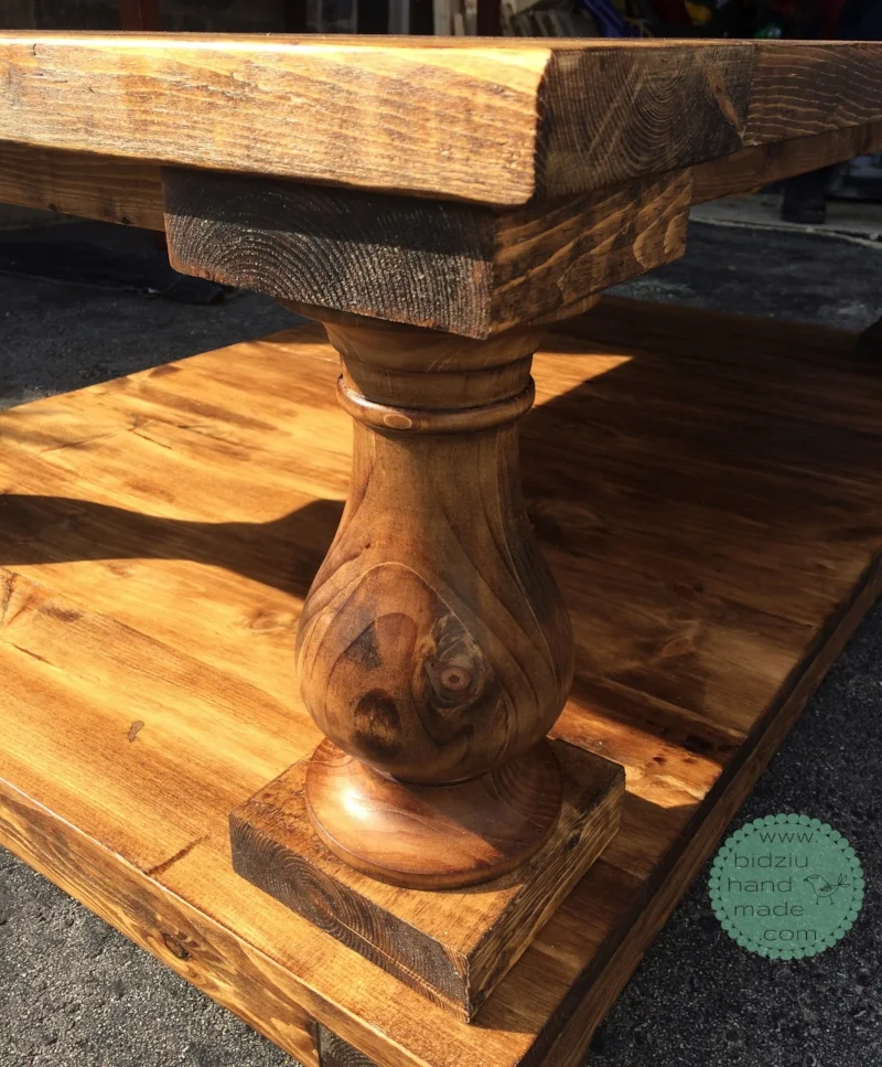 custom made coffee table, solid wood coffee table, balustrade legs, balustrade legs coffee table, restoration hardware inspired coffee table, table with balustrade legs, walnut stain coffee table, country home decor, country coffee table, traditiona…