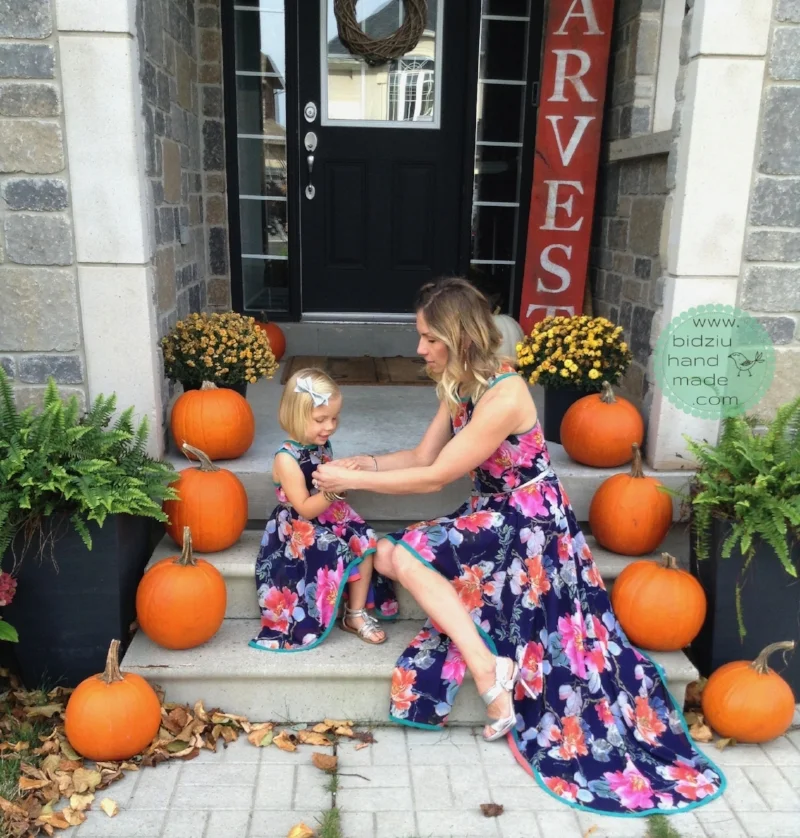 matching outfits, mother-daughter outfits, mother daughter outfits, matching mother-daughter outfit, matching mother daughter outfit, summer dress for mom and daughter, summer dress, floral dress, custom made outfits, custom made matching outfits, DIY sewing, handmade, DIY clothing, DIY dress, trendy dress, DIY garments, handmade outfits, handmade dress, handmade dresses, wedding outfit for a guest, wedding outfits, outfits to wear to a wedding, bidziu handmade, bidziuhandmade