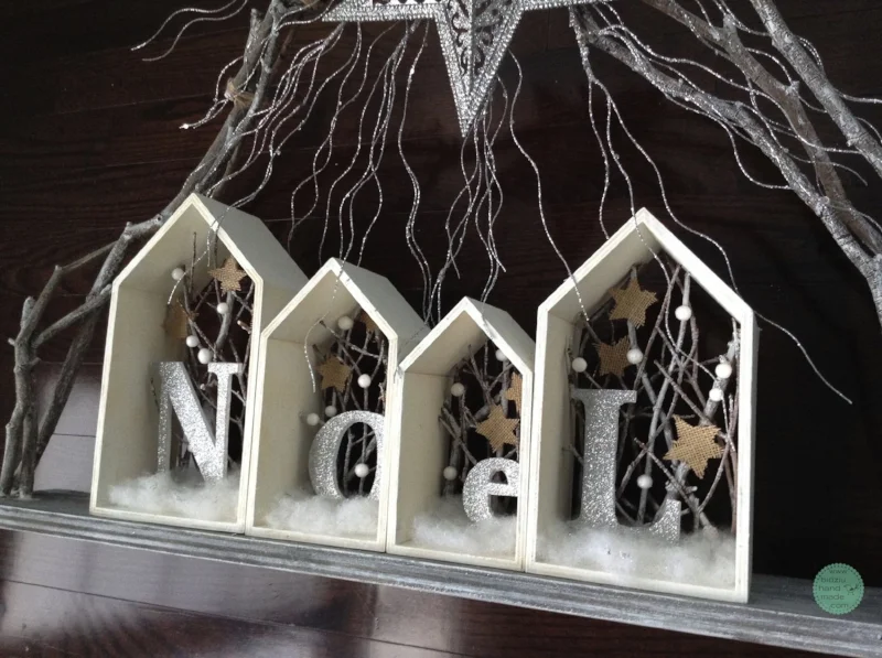 rustic Christmas decor, modern Christmas decor, rustic Christmas decoration, modern Christmas decoration, Noel, Noel decoration, white and silver Christmas, handmade Christmas decor, rustic holiday decor, modern holiday decor, winter decor, white Christmas, silver Christmas, bidziu handmade bidziuhandmade
