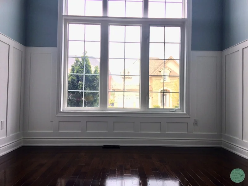 DIY wainscoting, modern wainscoting, modern wall decor, modern home, DIY home, DIY home projects, DIY home renovation projects, DIY projects, home renovation, home renovation project, modernizing your home, DIY modern home decor, modern home decor, handy woman projects, home projects, cool home projects, must-have home projects, wood working projects, dining room wainscoting, wainscoting in dining room, rectangular wainscoting, simple wainscoting, modern dining room, modern dining room decor, dining room decor, white wainscoting, wainscoting ideas, wainscoting in the home, how to wainscoting, wainscoting tutorial, wainscoting DIY tutorial, how to create drama in a room, dramatic dining room, bright and airy dining room, bidziu handmade, bidziuhandmade