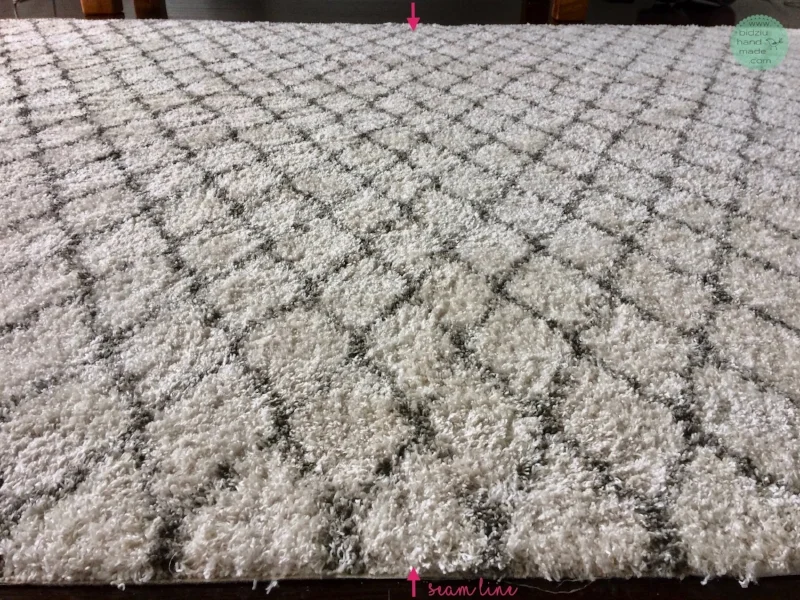 DIY rug, how to tape rugs together, how to attach rugs together, DIY custom size rug, area rug, dining room rug, shag rug, custom size area rug, rug DIY, rug tutorial, DIY rug tutorial, custom made rug, custom rug, living room rug DIY, modern rug DIY, bidziu handmade, bidziuhandmade