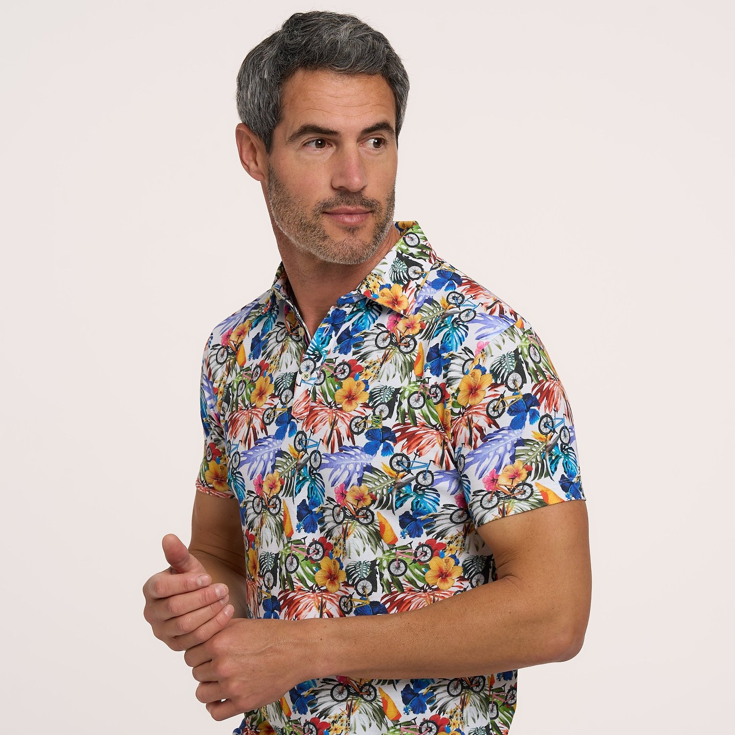 R2 Amsterdam Multi Floral Polo Shirt — Harrisons Menswear