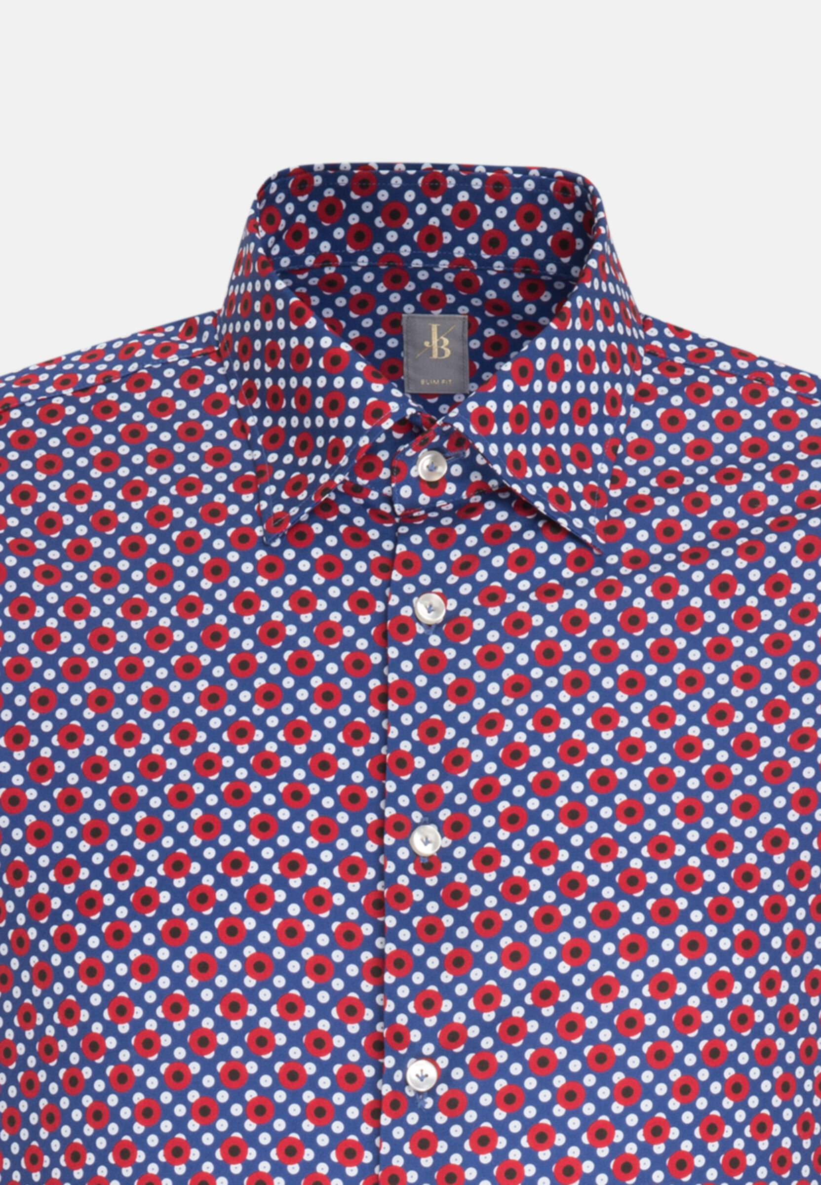 Jacques Britt Blue w/ Red Circles Sport Shirt — Harrisons Menswear