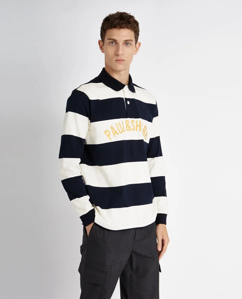 Paul Shark Navy Stripped Rugby polo — Harrisons Menswear