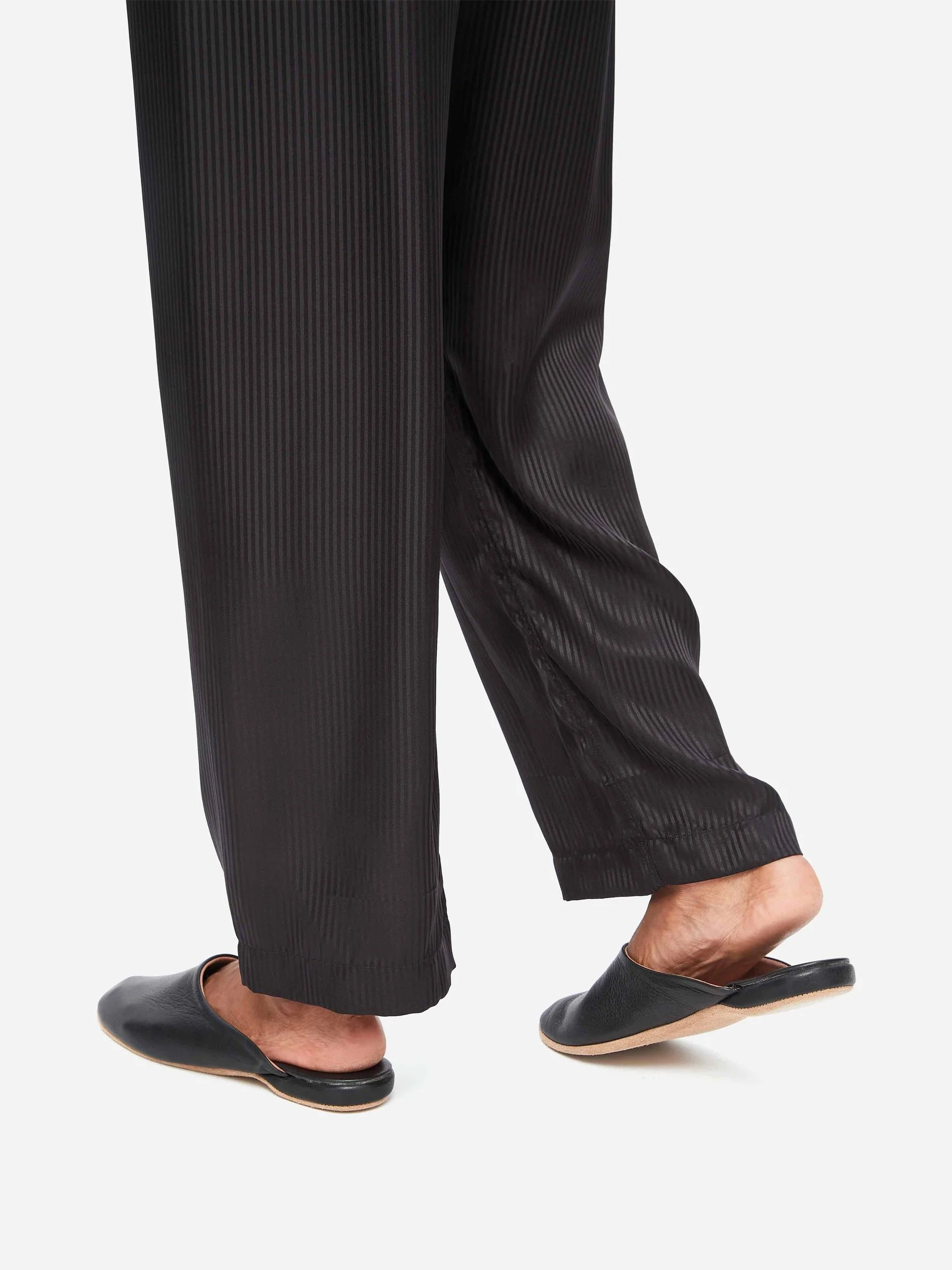 Derek Rose Morgan Black Leather Slippers Harrisons Menswear