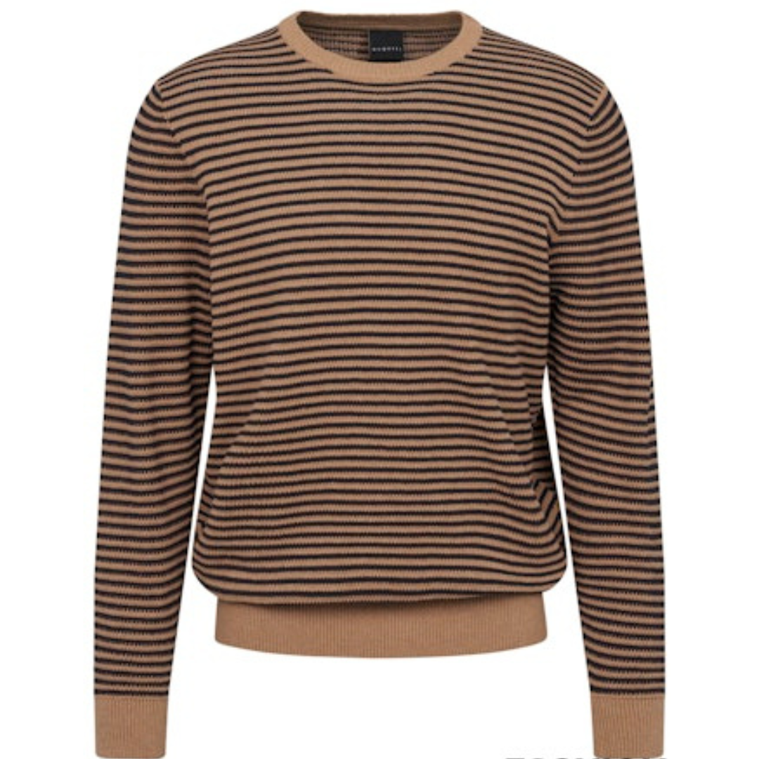 Buggati Knitted Pullover Camel/Navy