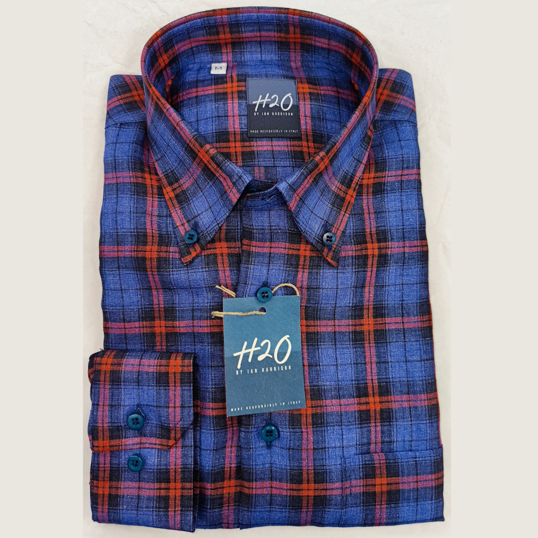 Purple/Red Window Check Summer Sports Shirt