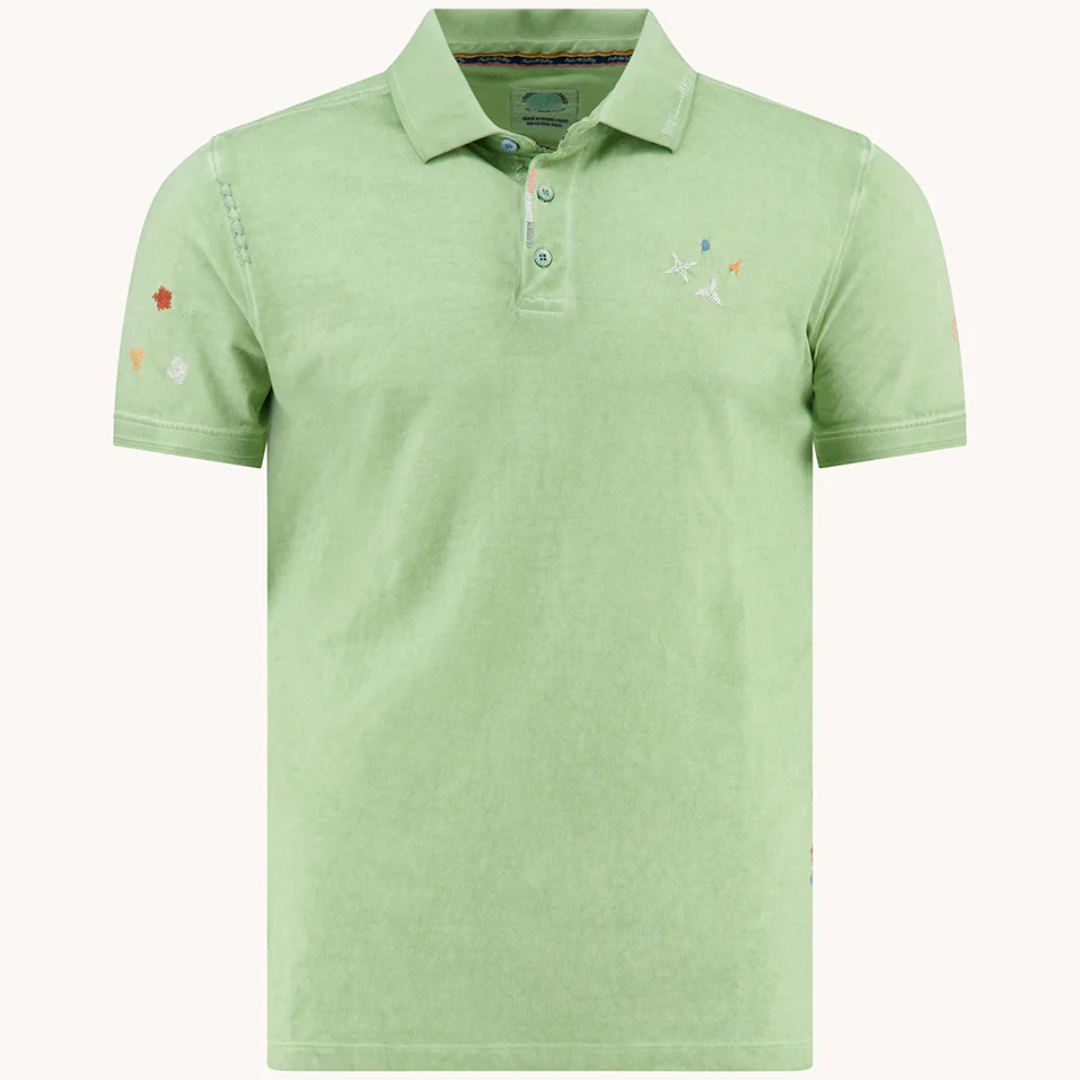 Garment Dyed Green Polo