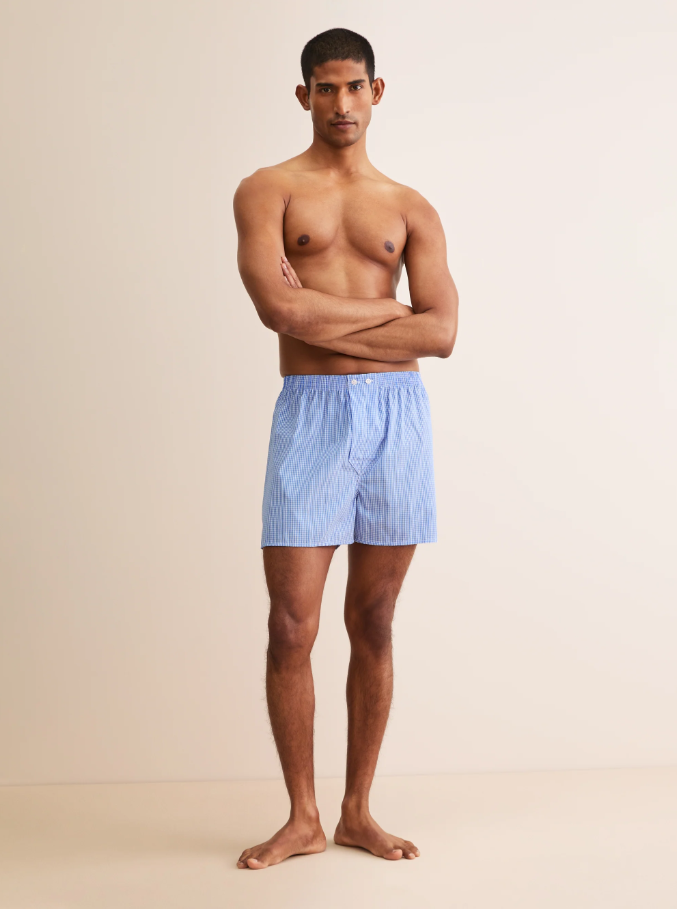 Derek Rose Blue Check Boxers
