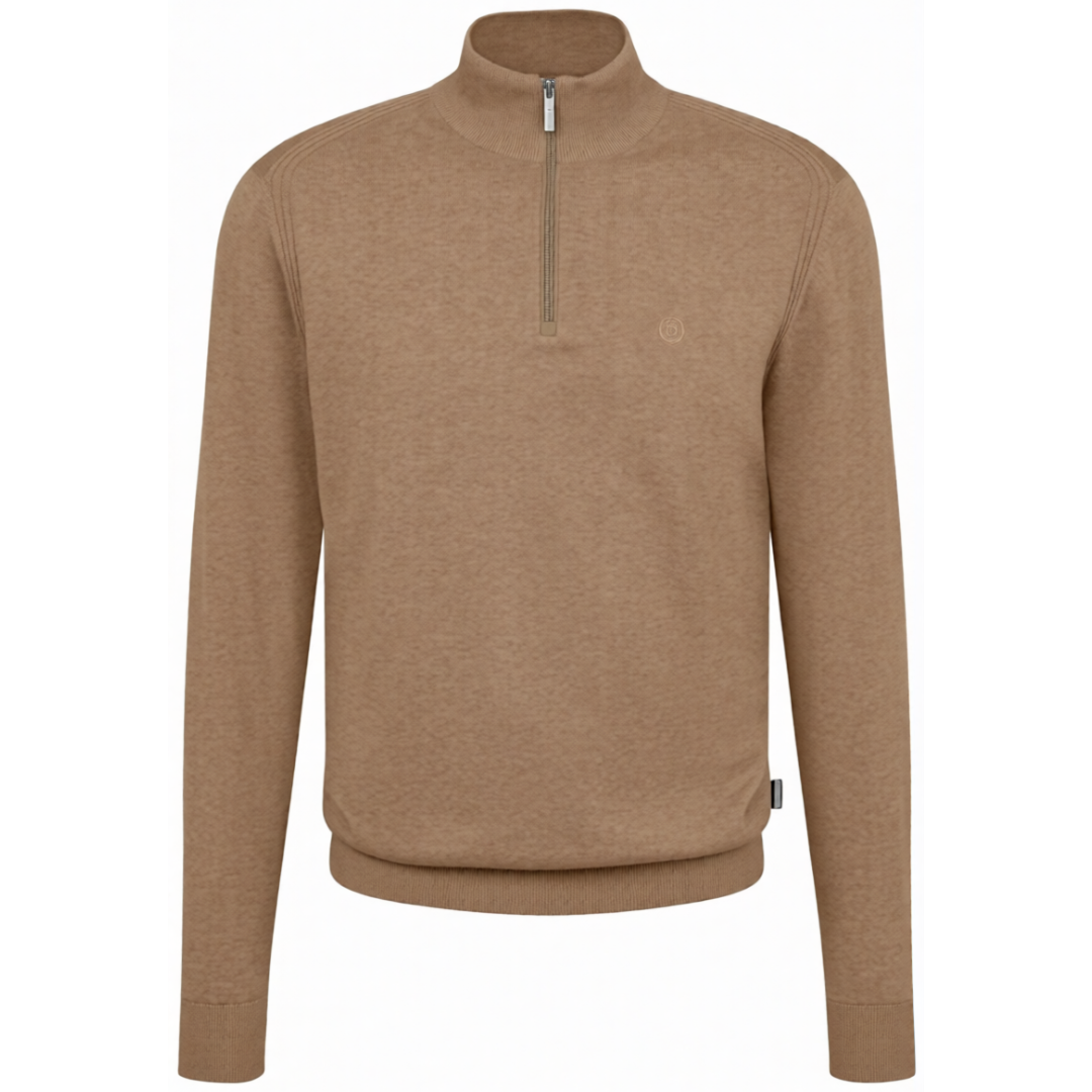 Bugatti Troyer Quater Zip Knit Camel