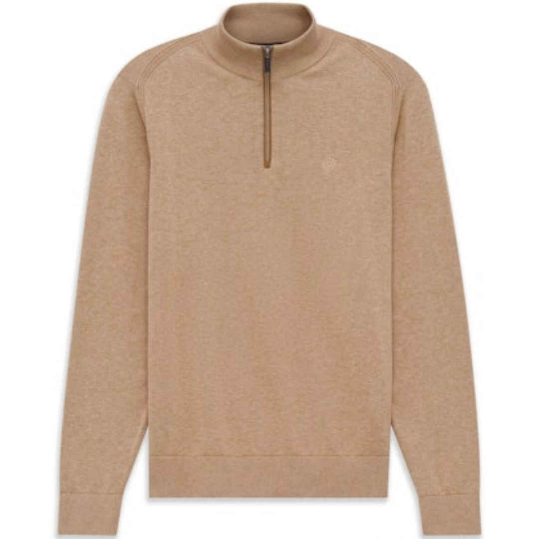 Bugatti Troyer Pullover Quater zip camel