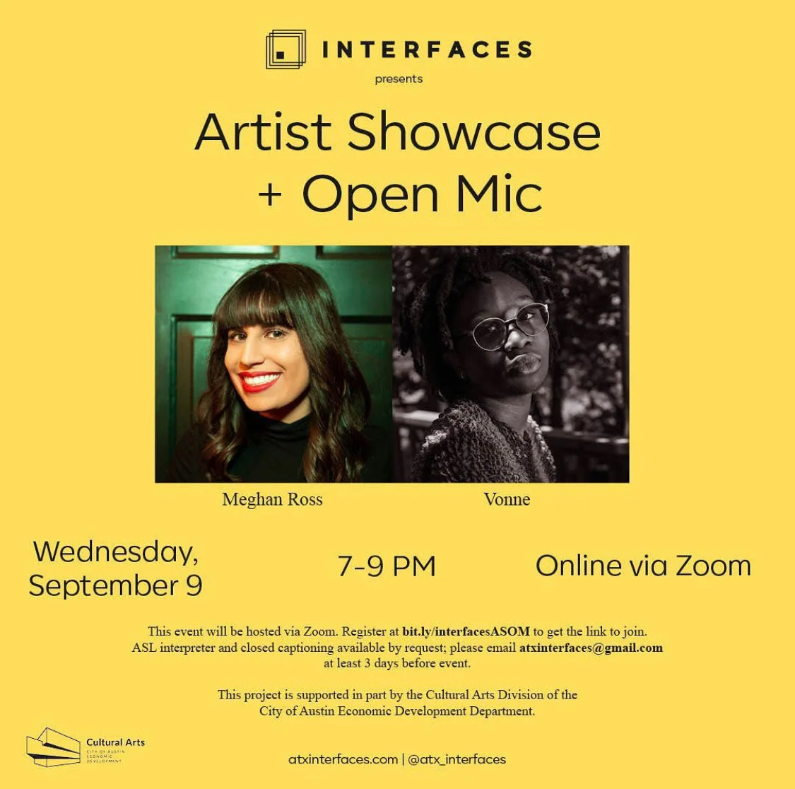 Interfaces ATX Artist Showcase + Open Mic