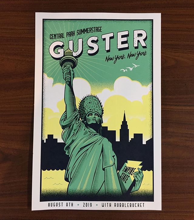 Three color posters for @guster . Would be great to print more gig posters. Hit us up for a quote! 
#guster #unionscreenprinting