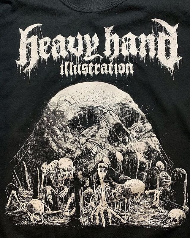 Stoked on these tees for @heavy.hand . He still has a few available on his web store. Don&rsquo;t miss out! #heavyhandillustration #unionscreenprinting