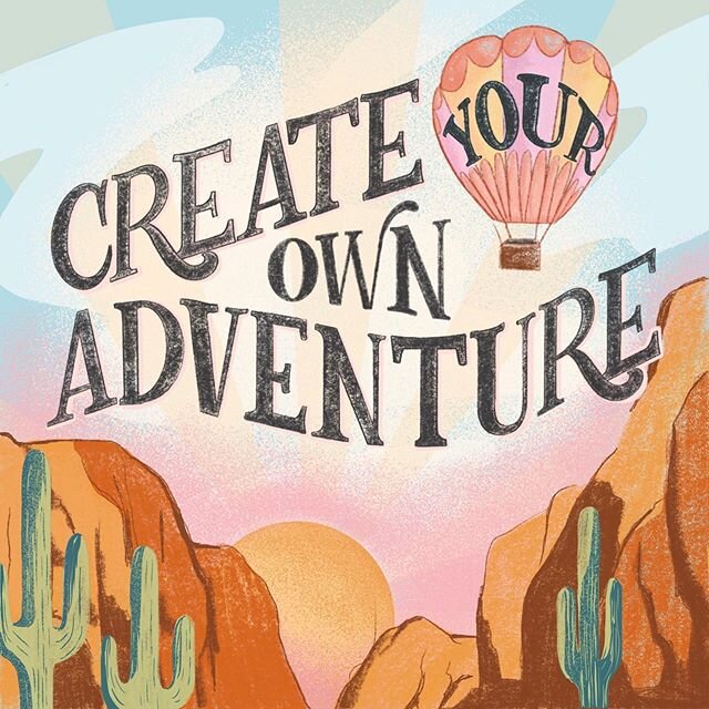 I had this idea in my head to create some sort of illustration with a hot air ballon, and I was like, what if it&rsquo;s about adventure? So this weeks type illustration is on creating your own adventure, go out and explore a bit 🙃.
#adventureisoutt