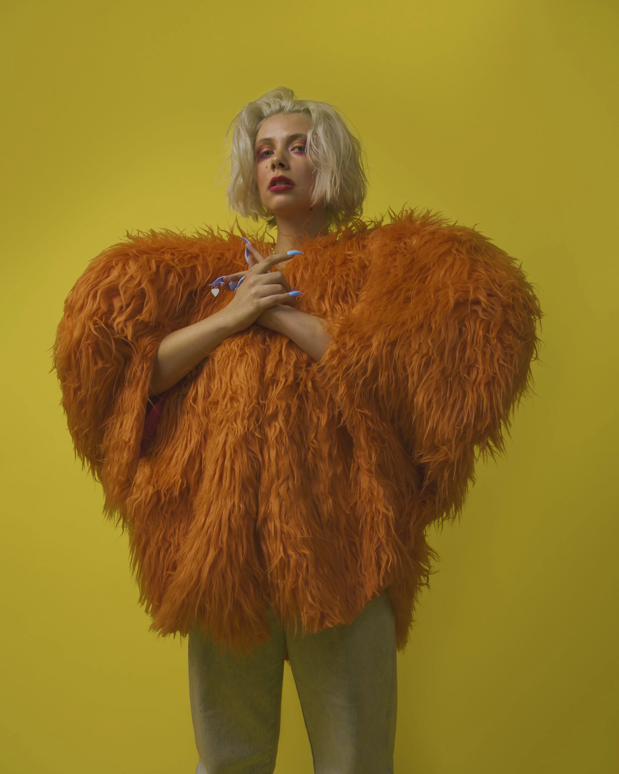Clothing: Sext Pixels Photography: Jesse untracht-oakner Art Direction: Jenna Josepher Nails: Janine Lee for Floss Gloss Nail Assistant: Sonya Belakhlef Makeup: Slater Stanley Hair: Jonathan Mason Typography: Daniel Clark Production assist: Taylor Huff Model: Sarah Lathrop Austere Mag