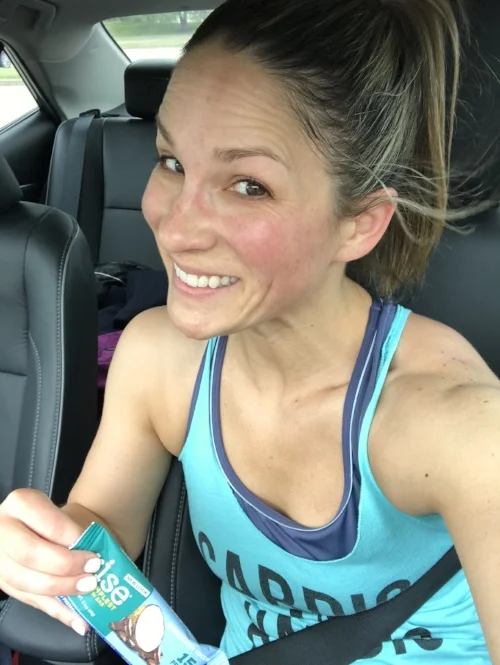 Me with a RISE bar - my new and current obsession...