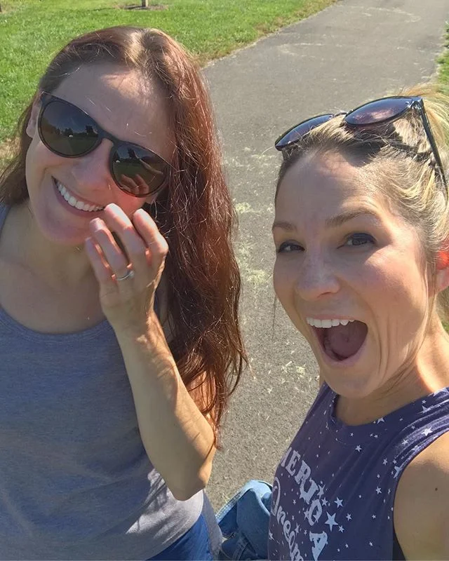 Cracking up with this girl. I love our get togethers and hiking adventures 🌳 🍁 #goodfriends