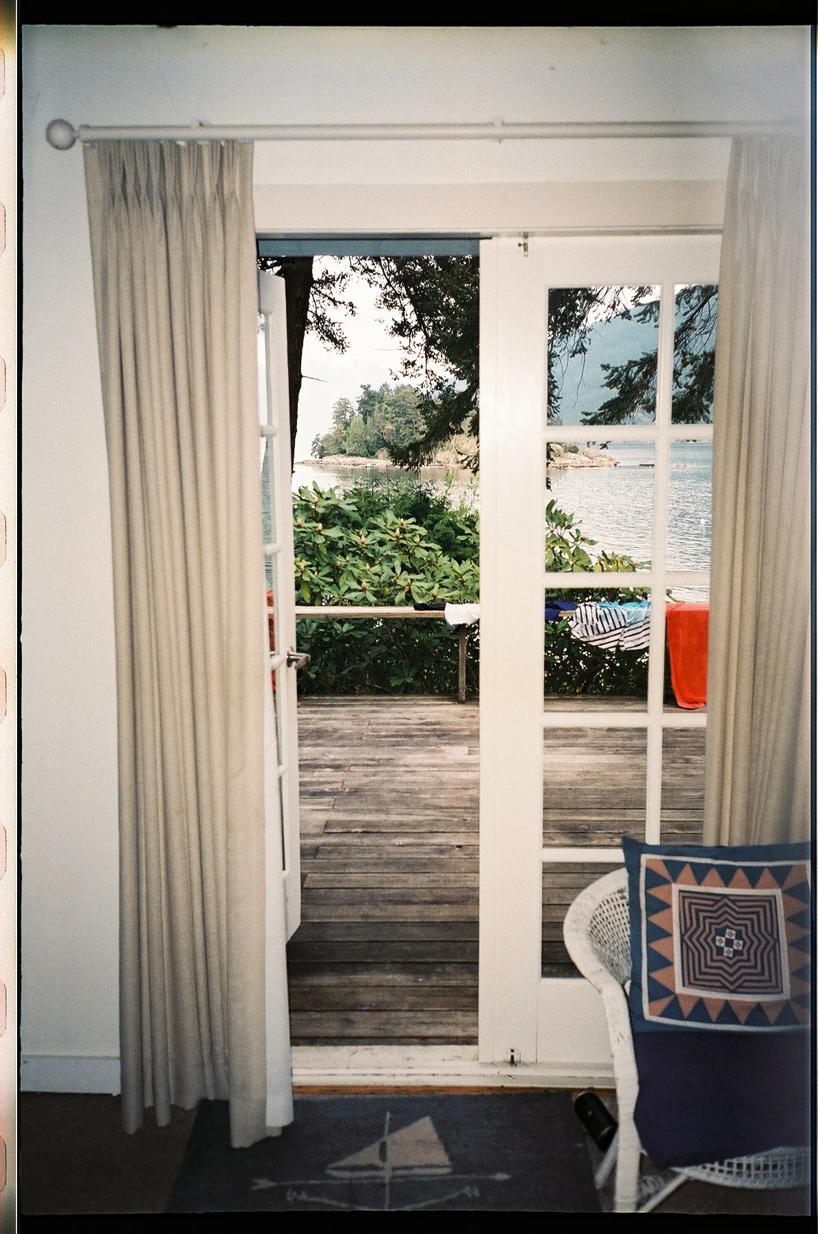 The doorway headed out on the deck.