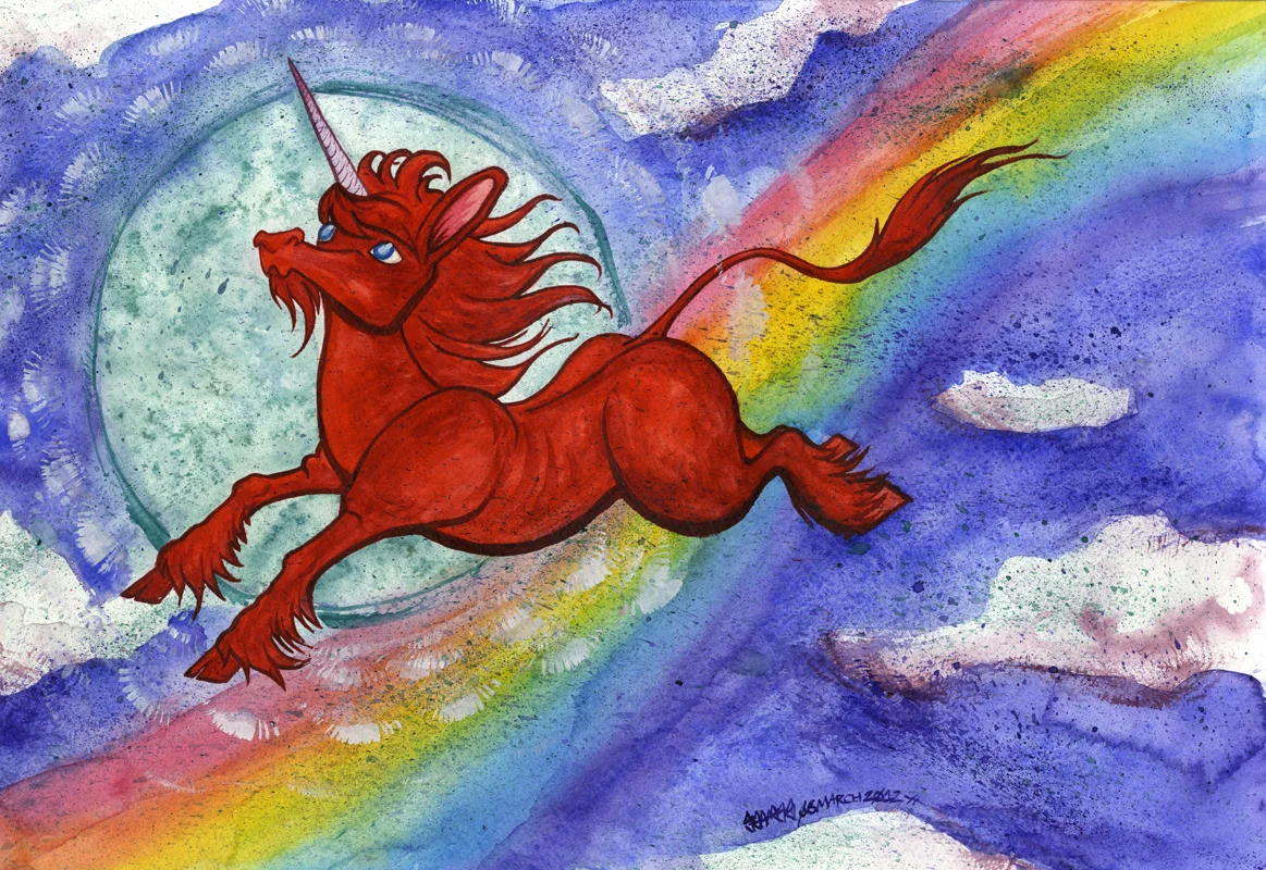 "Cadmium Red Unicorn in Moonlight", 2012