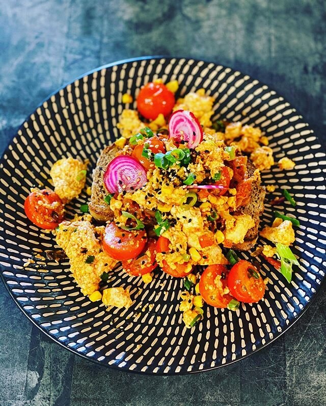 Vegan scrambled tofu... on our all day breakfast menu