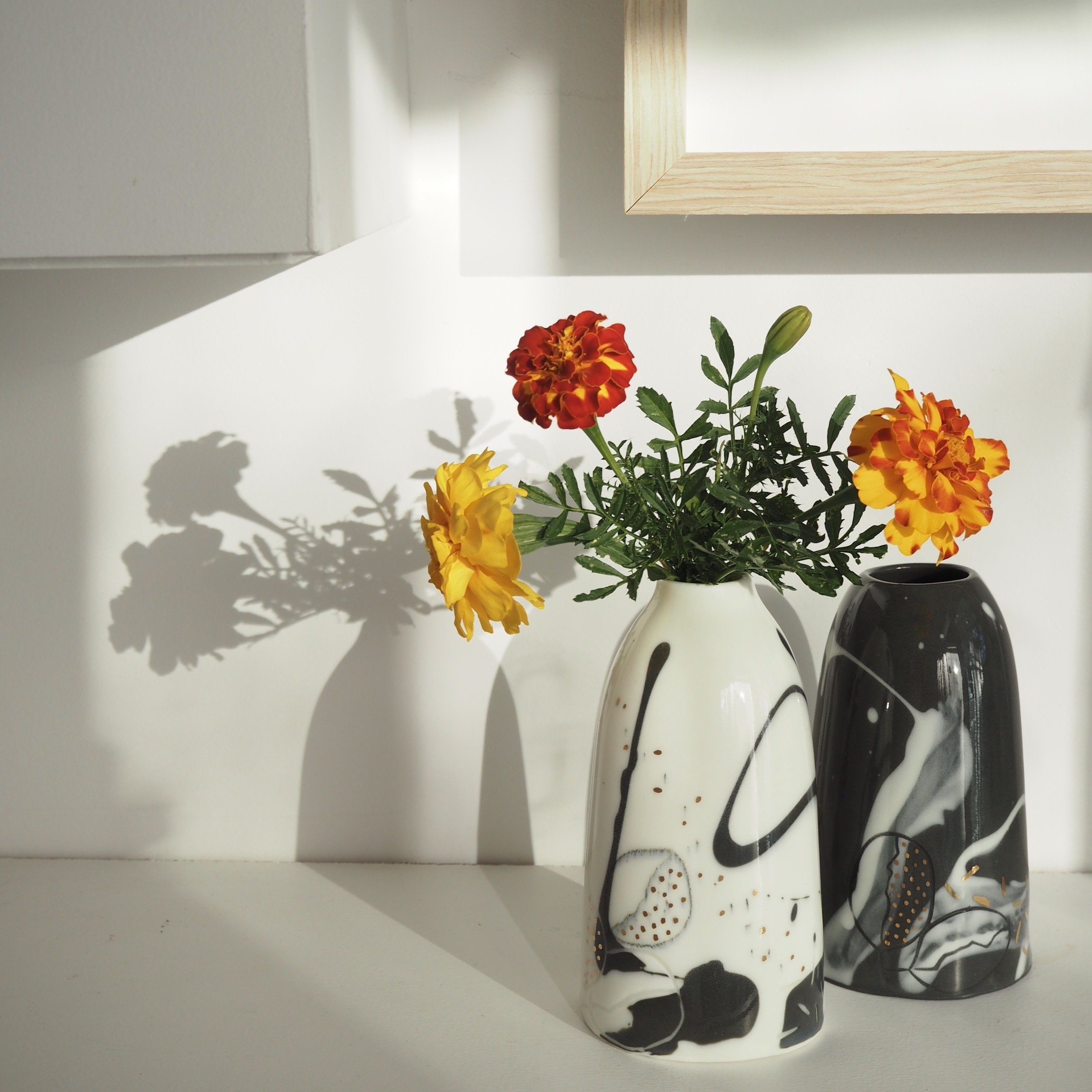 GOST Tania Vrancic Freedom Gold blk and white bud vases in afternoon light low res.jpg