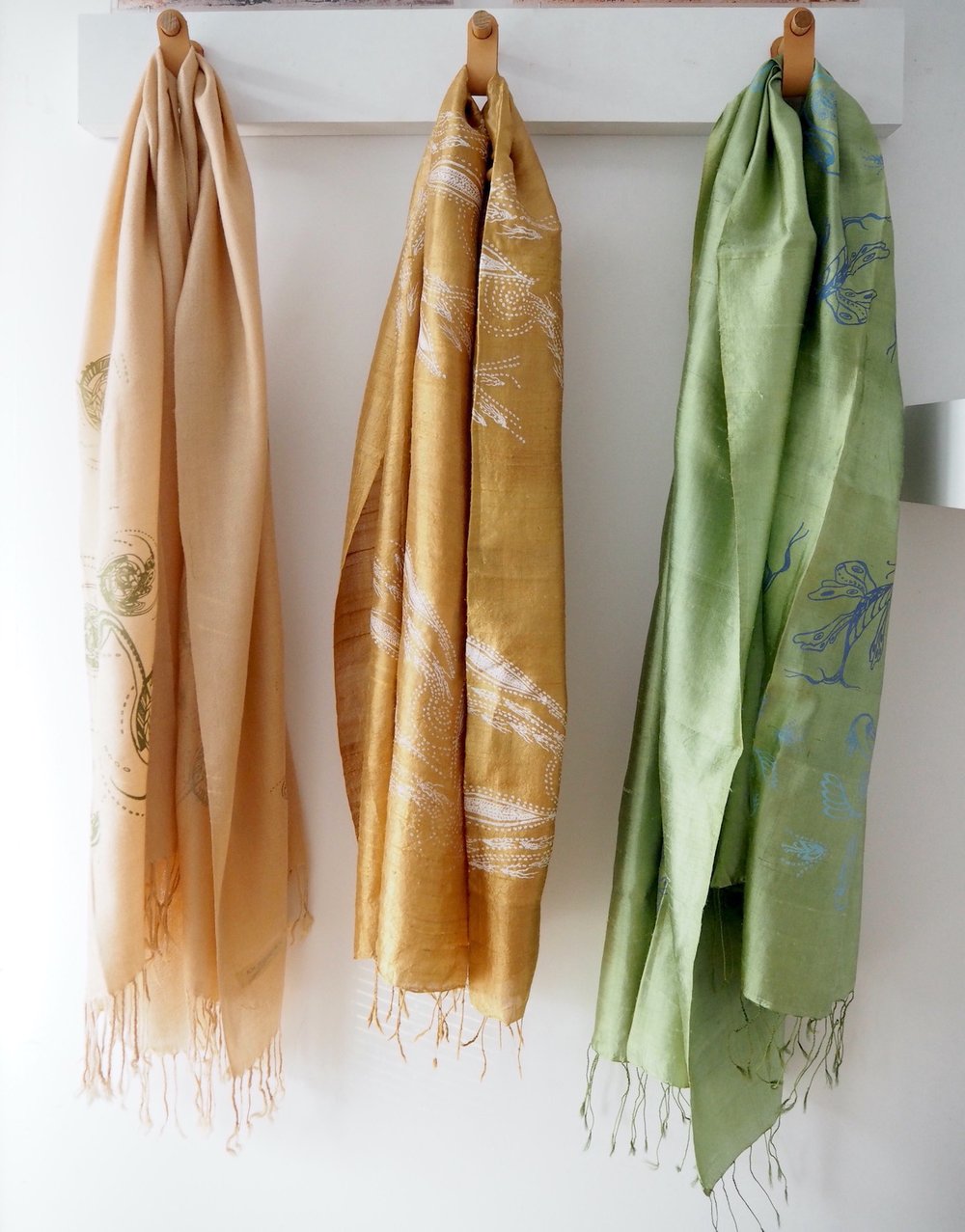 GOST Jennifer Kemarre Martiniello trio of scarves in afternoon sun 2 low res.jpg
