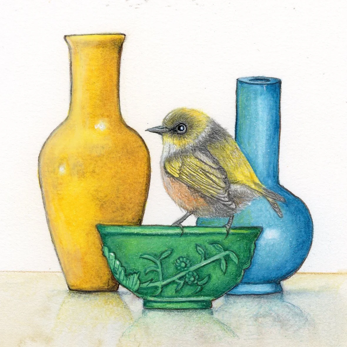 Michaela Laurie | Still life with objects and birds