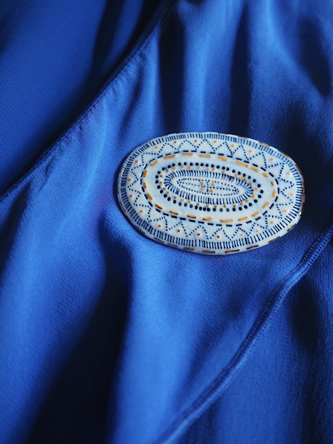 GOST_Vicki Grima_Blue and Gold Brooch oval Aztec_#18.jpg