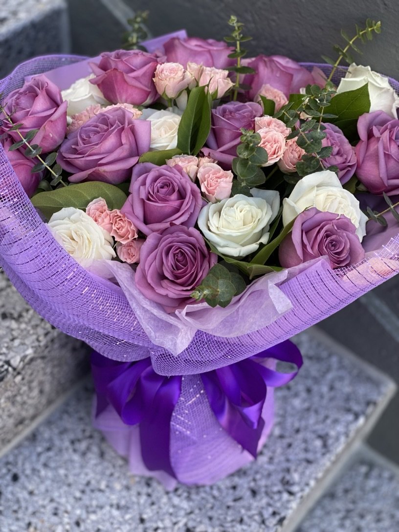 Purple Rose Bouquet