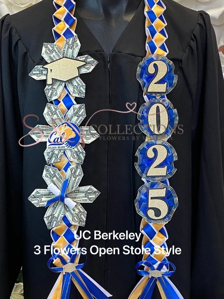 UC- University of California Open Stole Style Money Graduation Lei