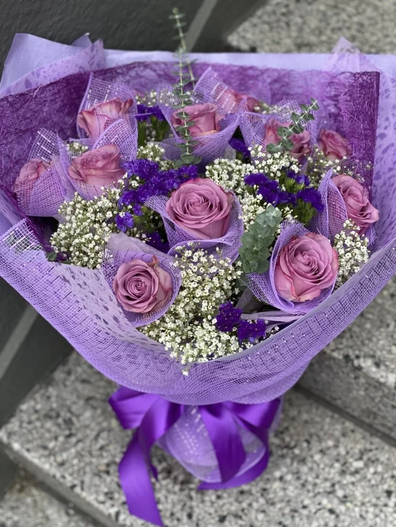 Purple Rose Bouquet
