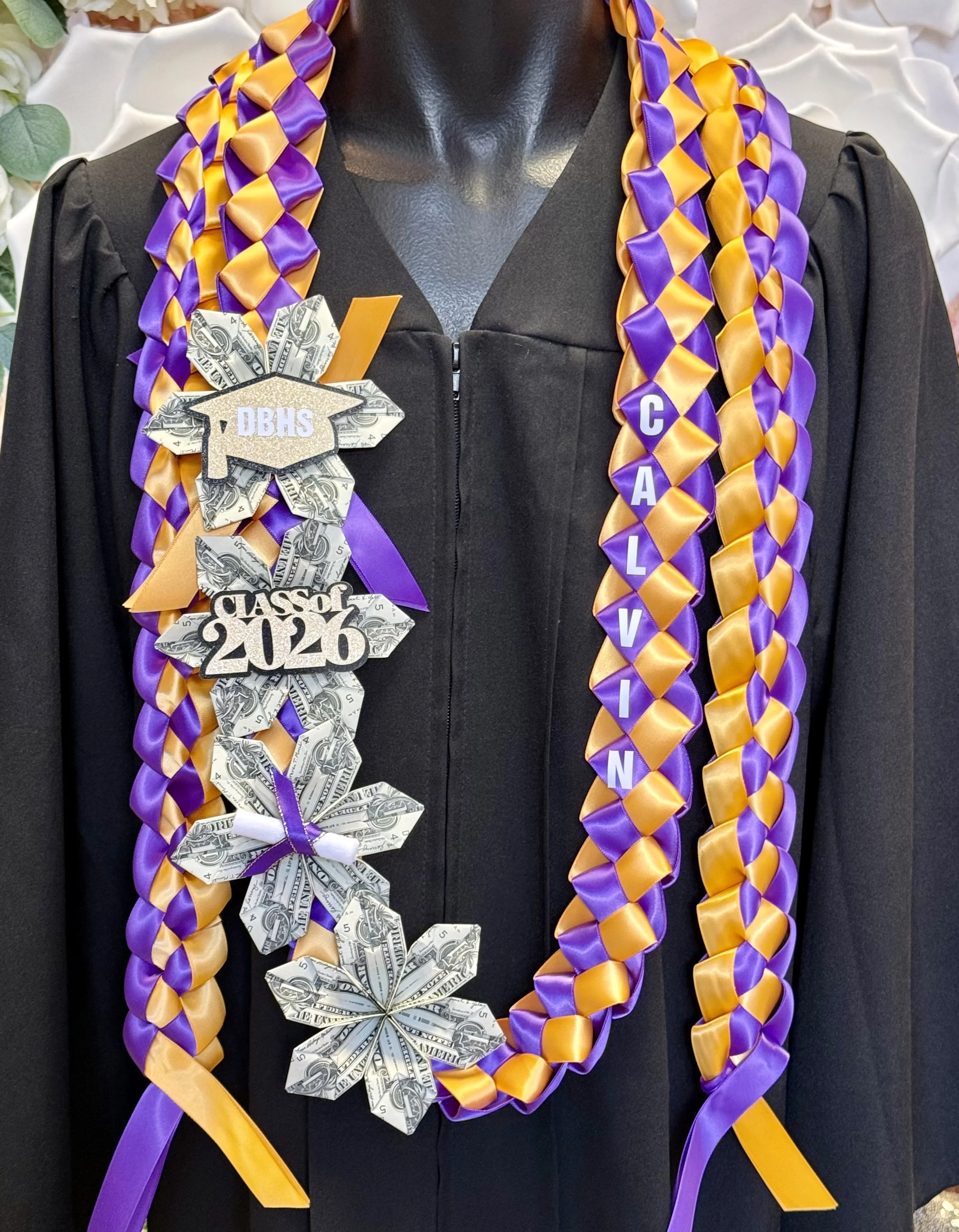 4 Flowers Graduation Lei - #01