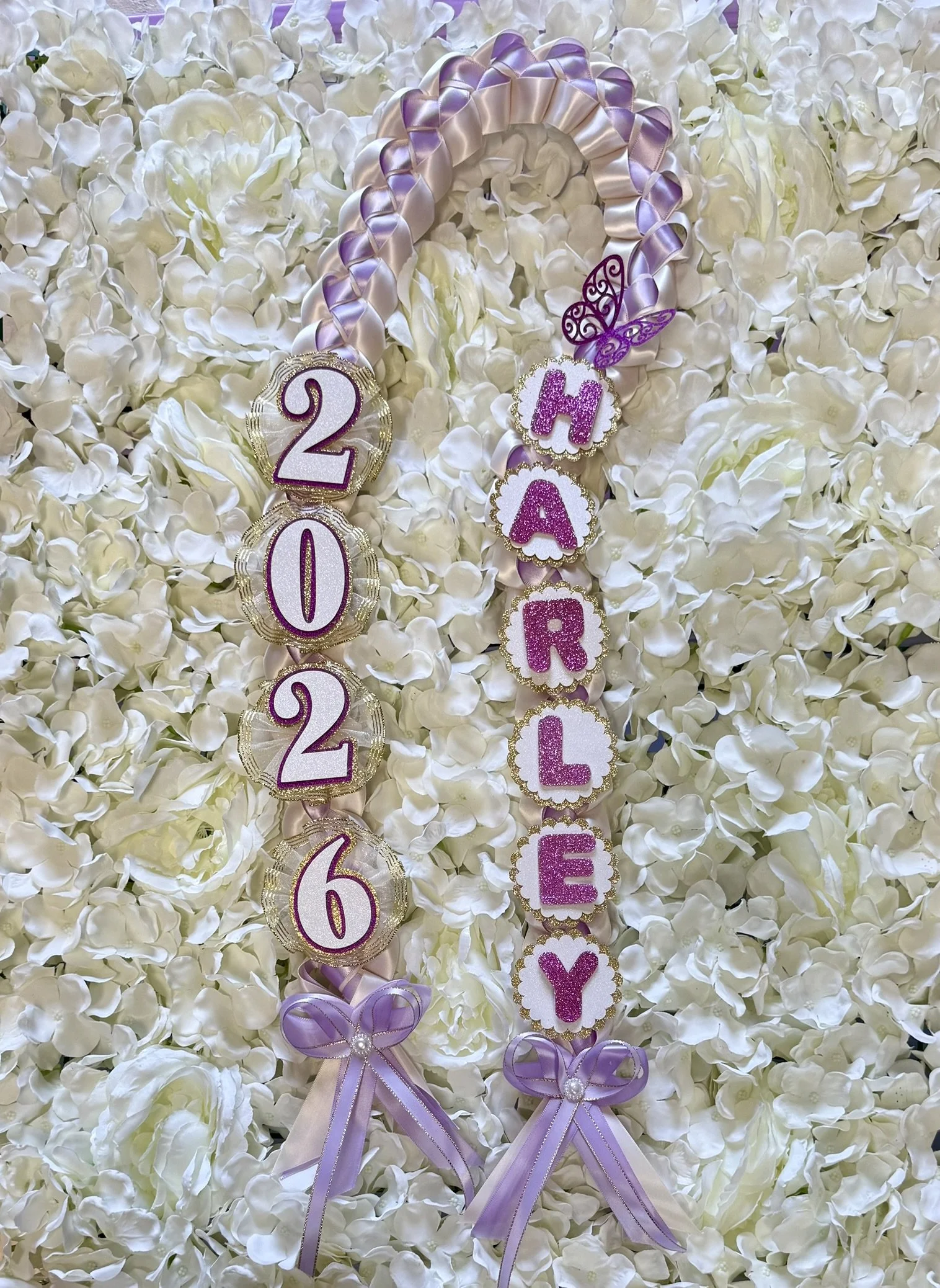 Personalized Name Graduation Ribbon Lei