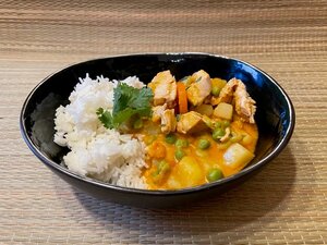Thaise rode curry met kip en groentjes met Thermomix + Friend