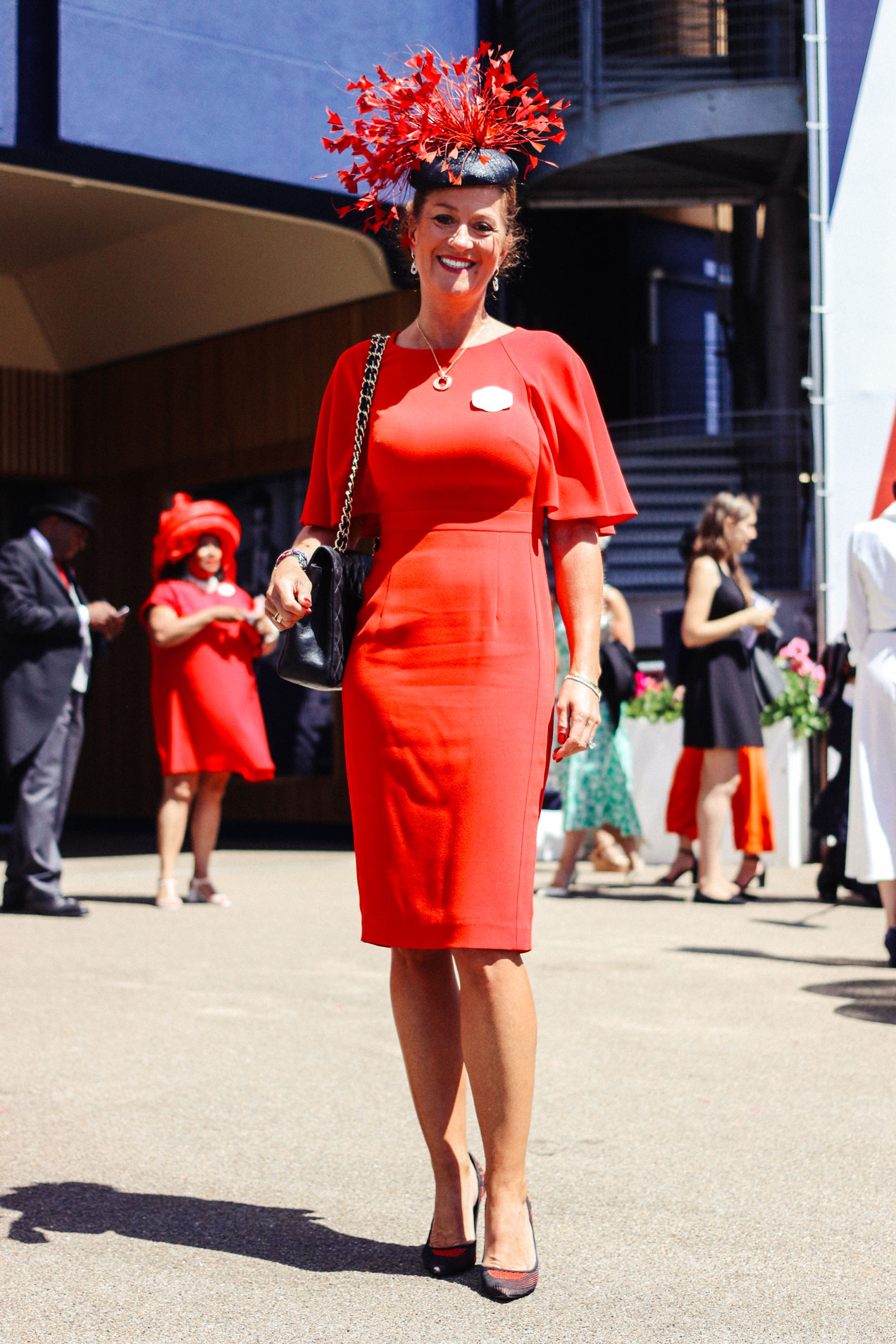 full red outfit