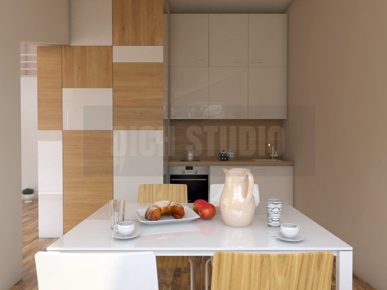 Interior design small studio Vratsa kitchen