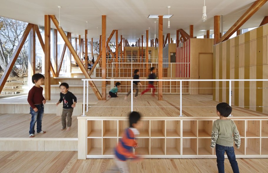 Ясла Hakusui Nuersery School, проект на Yamazaki Kentaro Design Workshop, 2014 (Чиба, Япония)