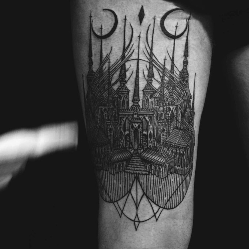  hand tatoo architecture 