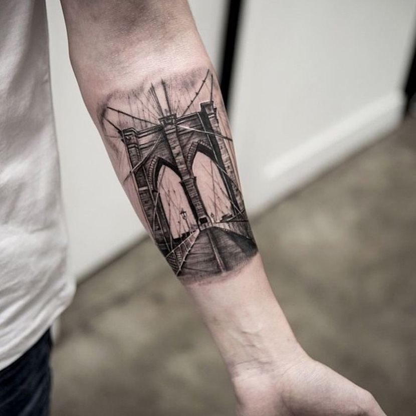 arm tatoo gothic architecture