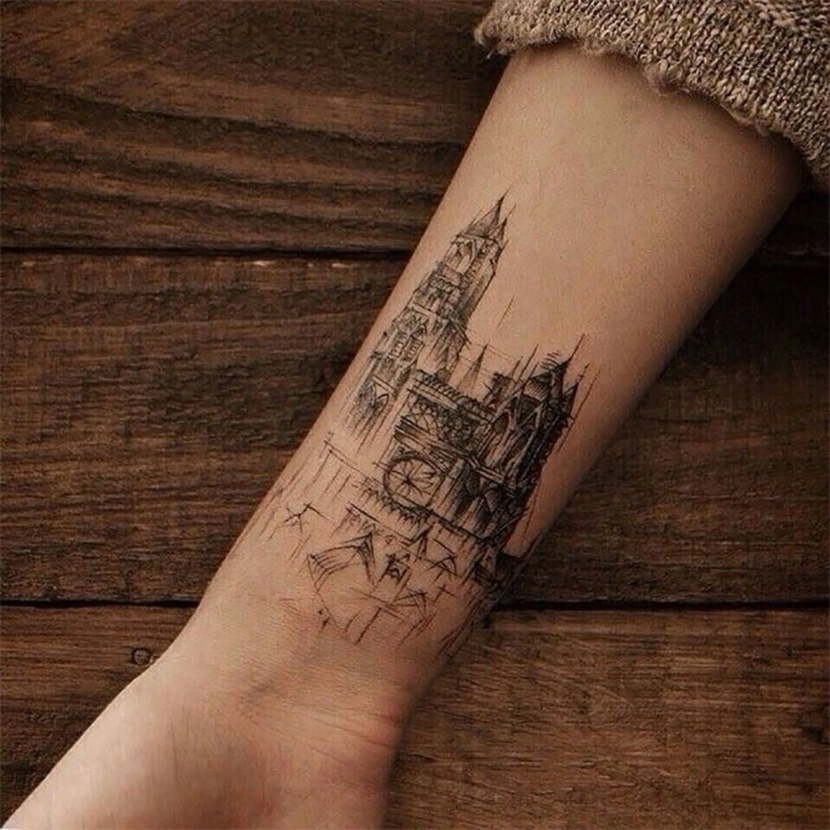  gothic sketch tatoo arm 
