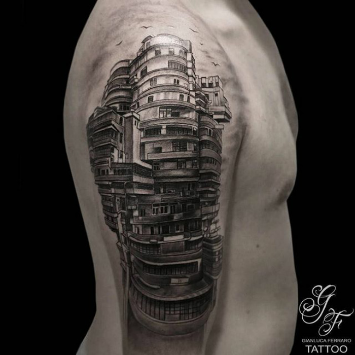  architecture brutalism tatoo arm 