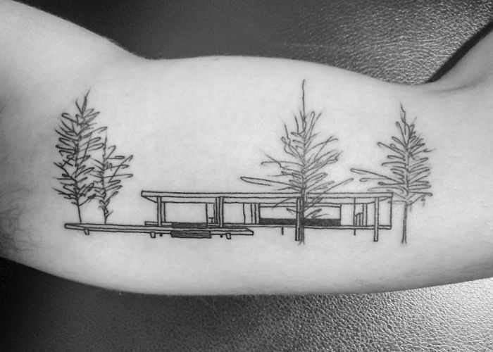  minimalist house tatoo arm 