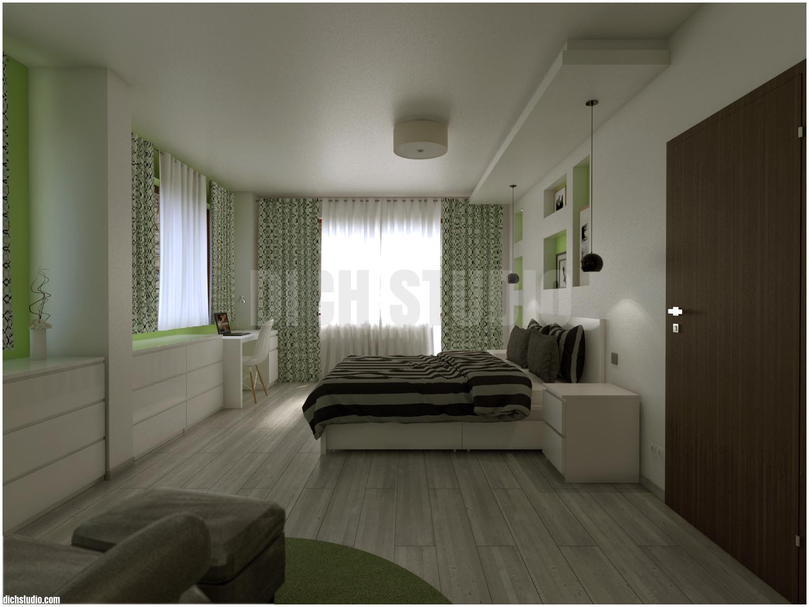 green bedroom idea