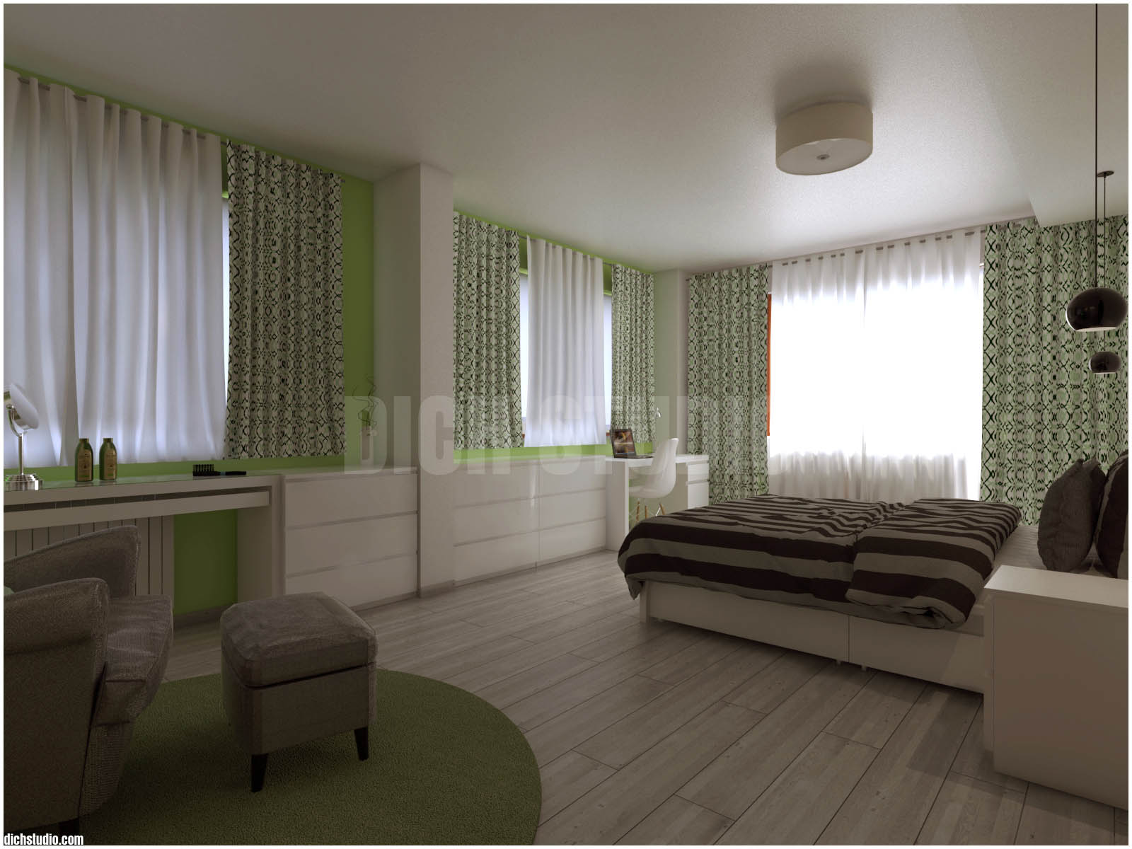 green bedroom idea