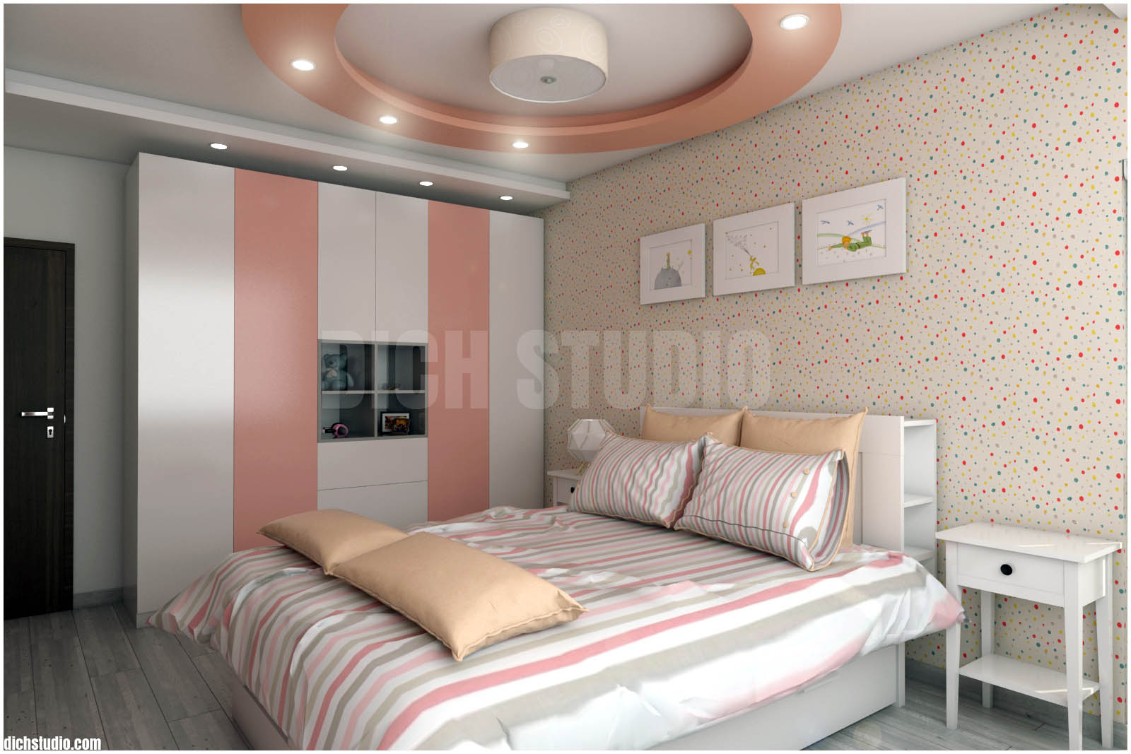 pink bedroom interior